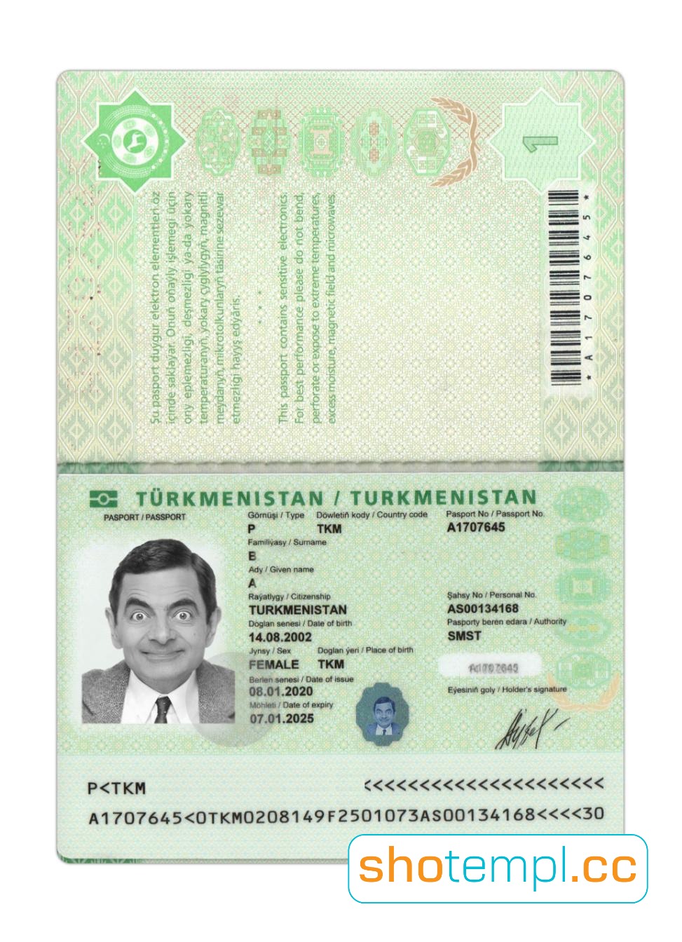 Turkmenistan Passport PSD Template V2